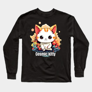 Cosmic Kitty: Cute Astronaut Cat on a Space Adventure Long Sleeve T-Shirt
